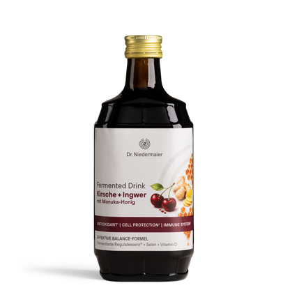 Fermented Drink Kirsche + Ingwer mit Manuka Honig 350 ml