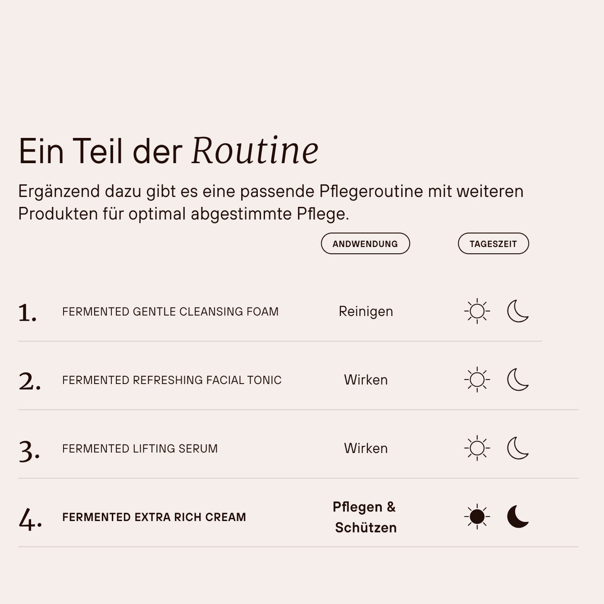 Fermented Extra Rich Cream in der Pflegeroutine