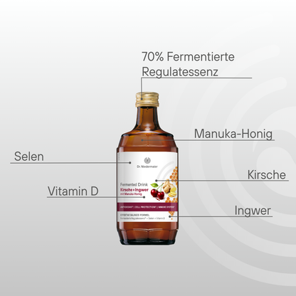 Fermented Drink Kirsche + Ingwer mit Manuka-Honig
